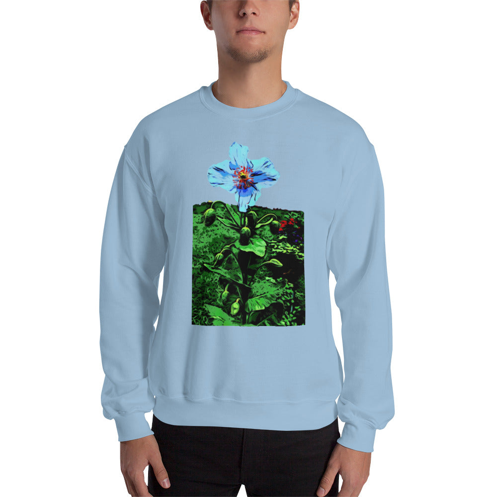 Blue Poppy Flower Unisex Sweatshirt