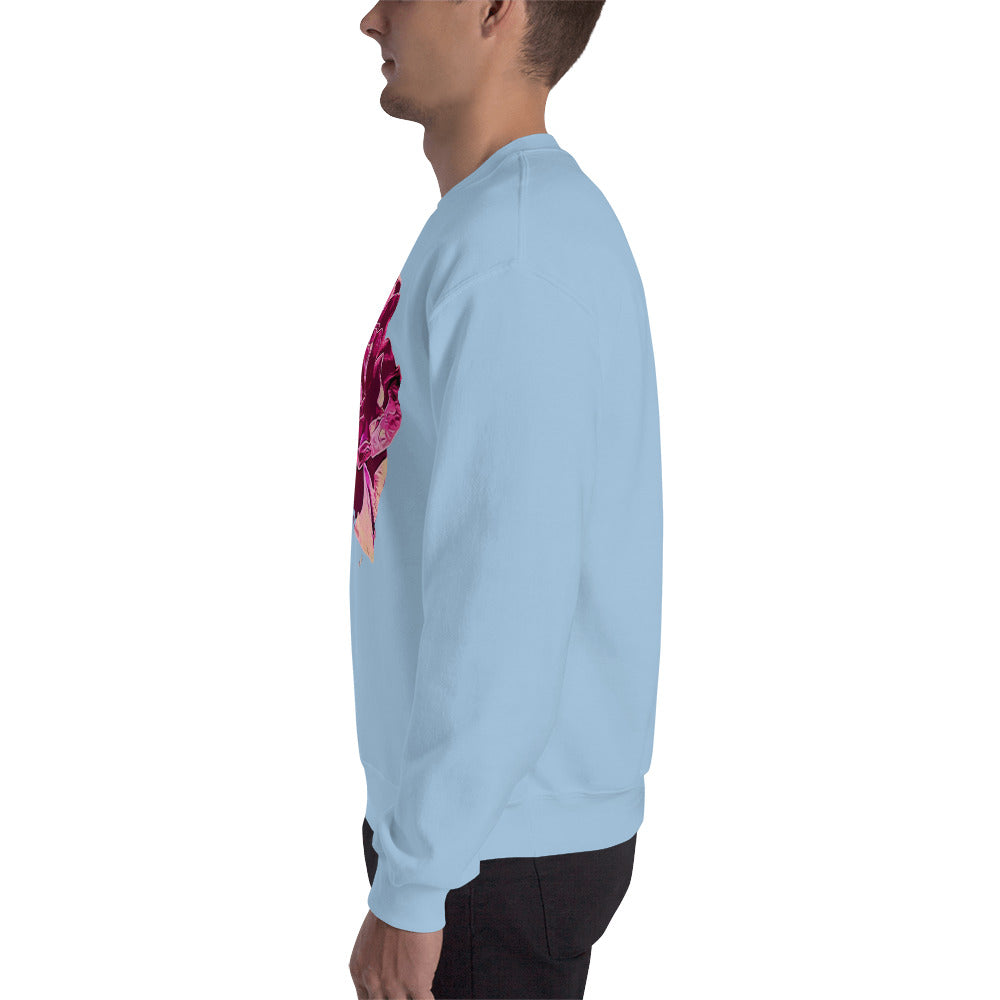 Big Pink Rose Flower Unisex Sweatshirt