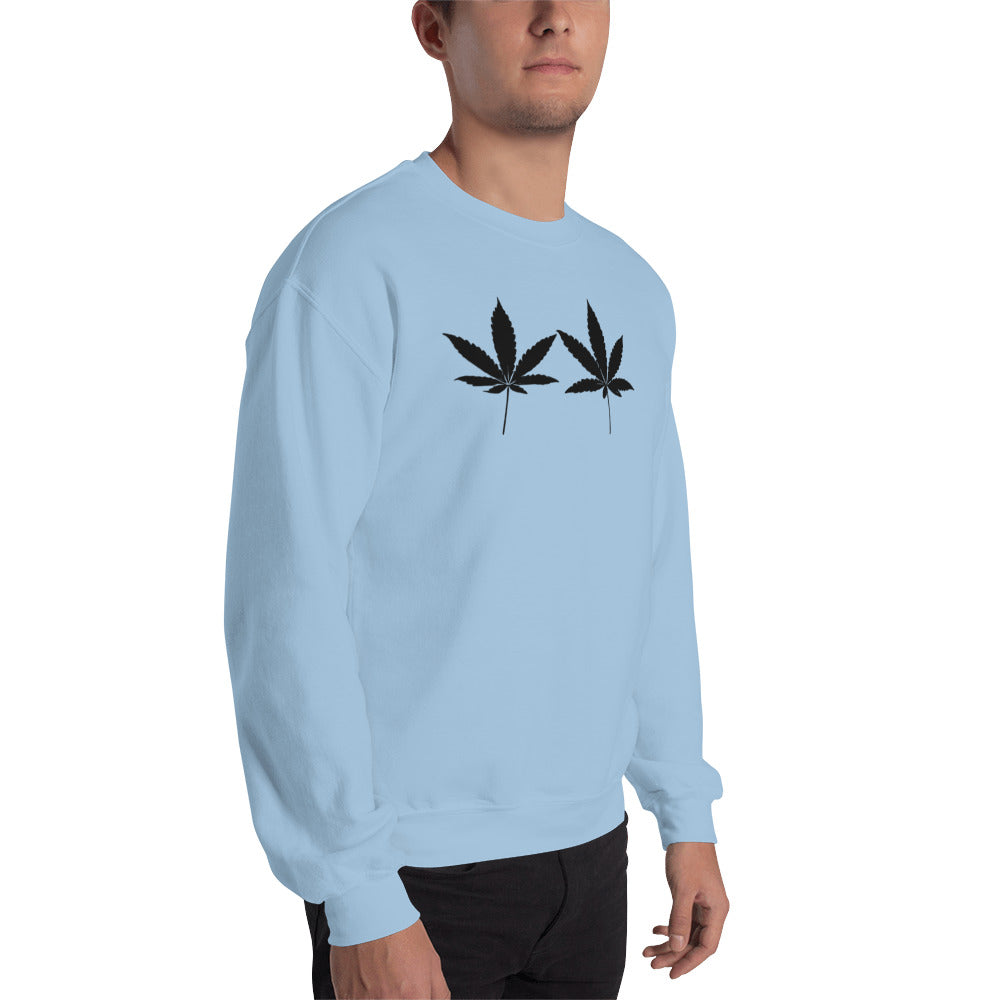 Black Cannabis Leaves Unisex Sweatshirt
