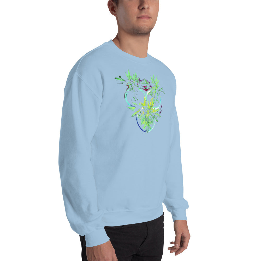 3 Blue Cannabis Pot Plants Unisex Sweatshirt