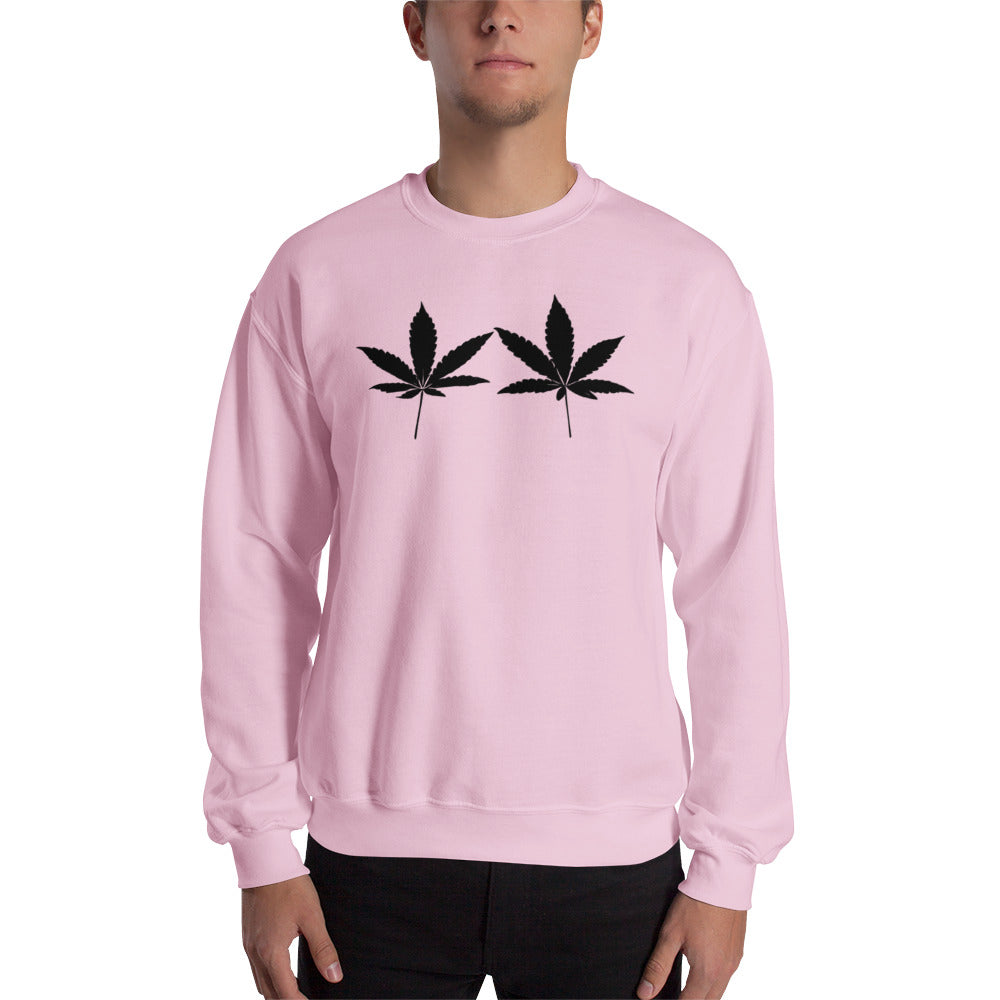 Black Cannabis Leaves Unisex Sweatshirt