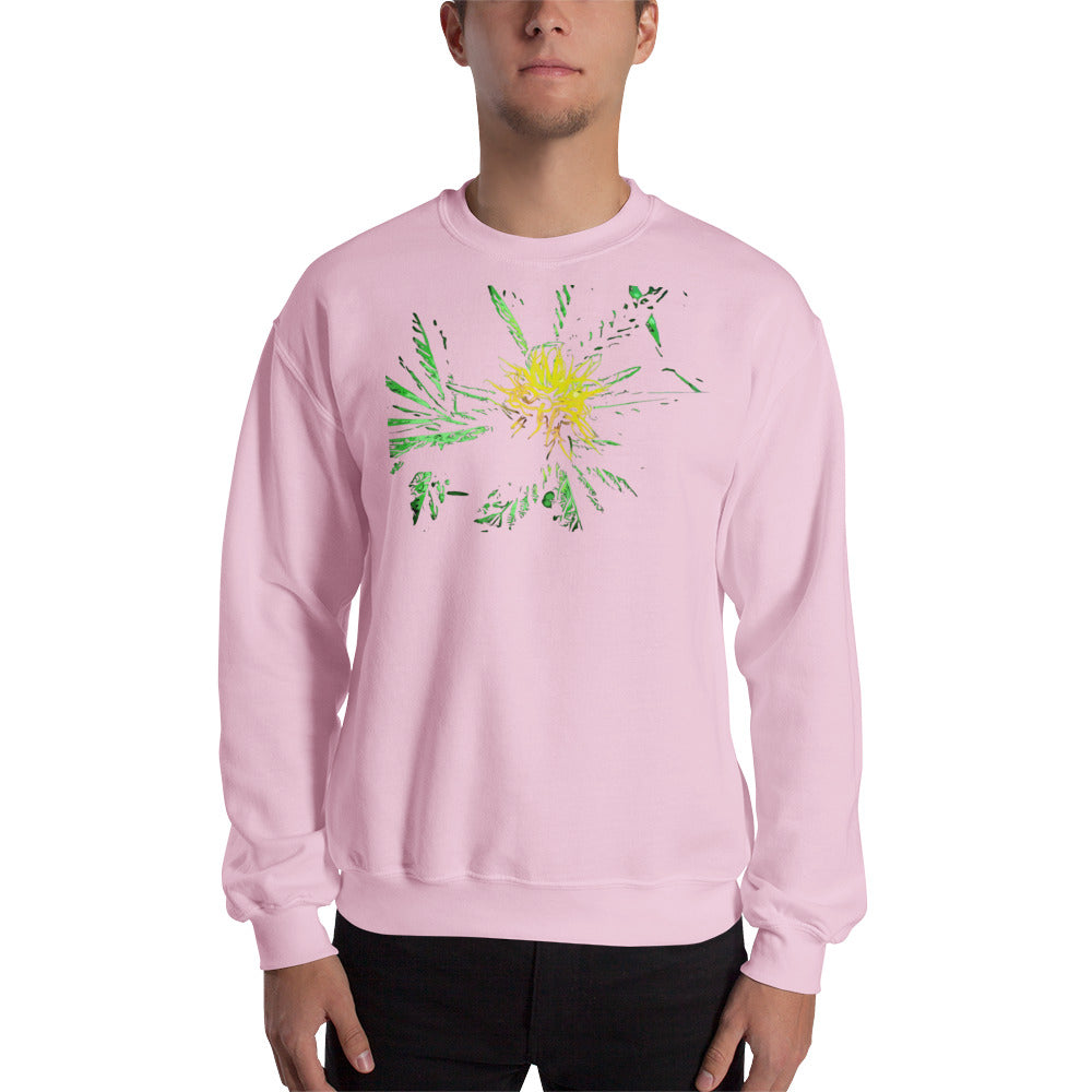 Yellow Flowering Cannabis Plant Unisex Sweatshirt