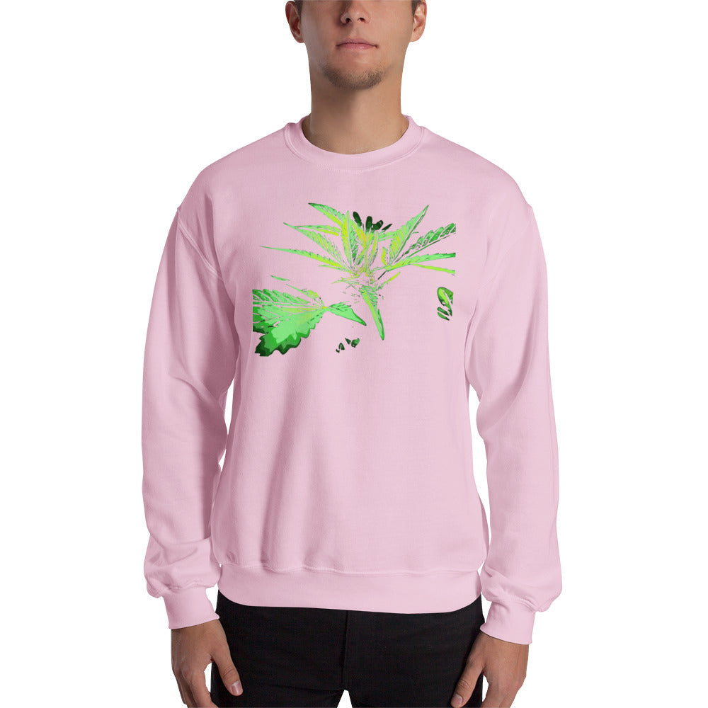 Close Up Praying Cannabis Plant Unisex Sweatshirt
