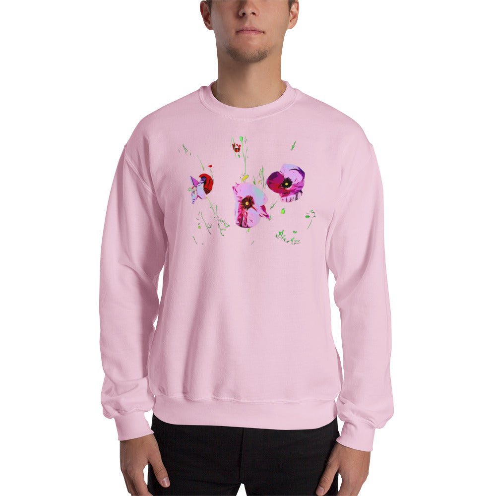 Field of Pink Poppy Flowers Unisex Sweatshirt