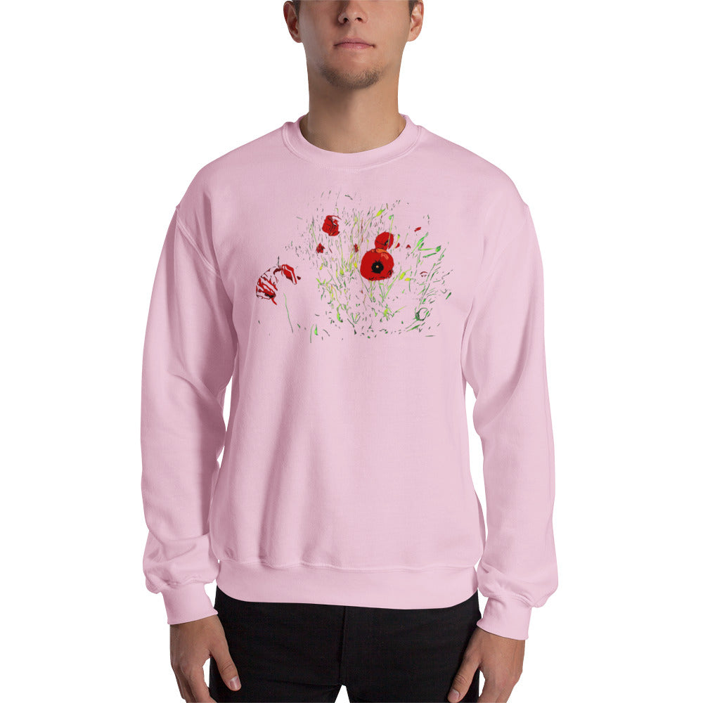 Field of Red Poppy Flowers Unisex Sweatshirt