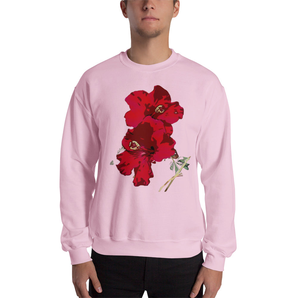 Twin Hibiscus Flowers Unisex Sweatshirt