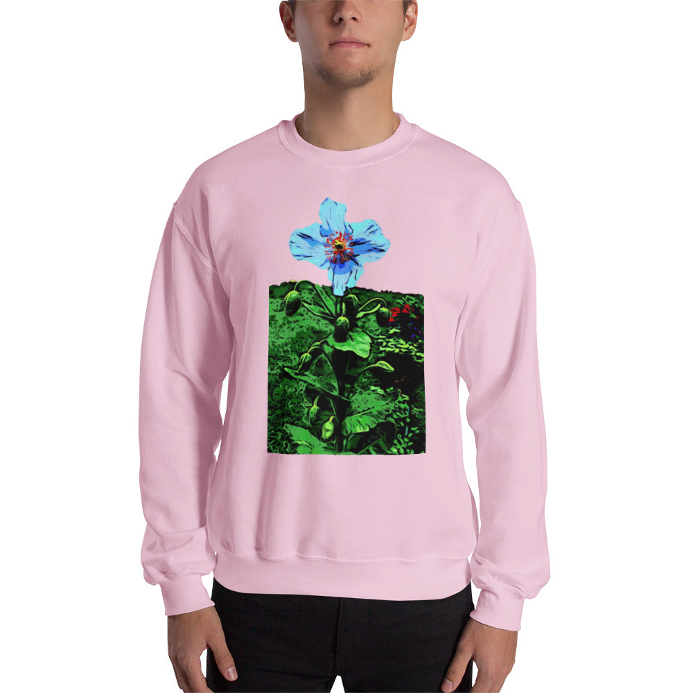 Blue Poppy Flower Unisex Sweatshirt