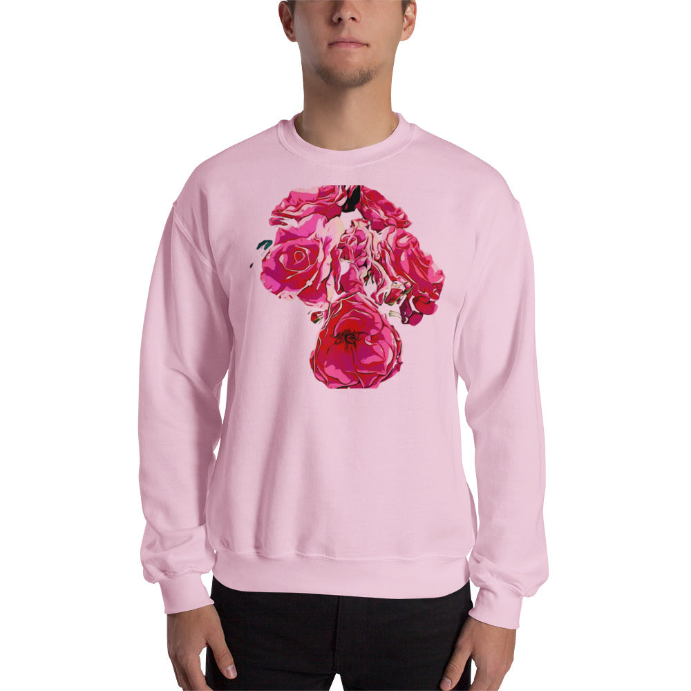 Pink Rose Flowers Unisex Sweatshirt