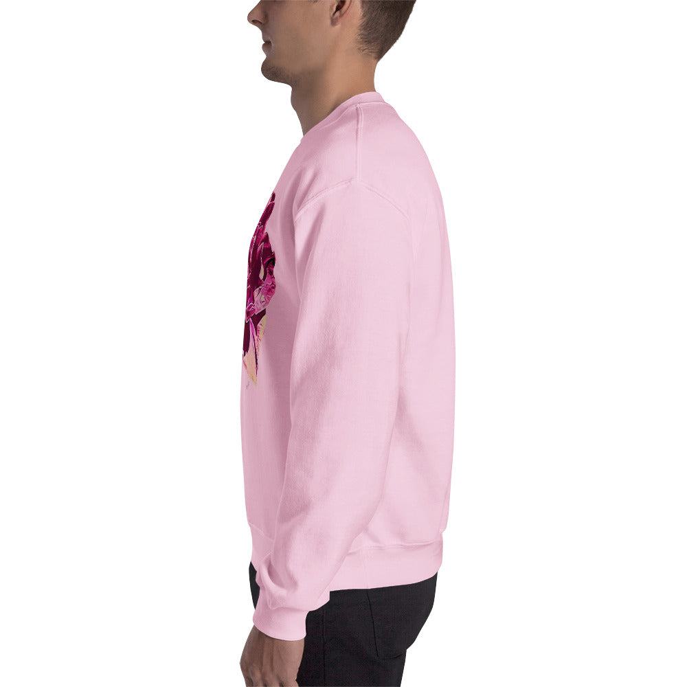 Big Pink Rose Flower Unisex Sweatshirt