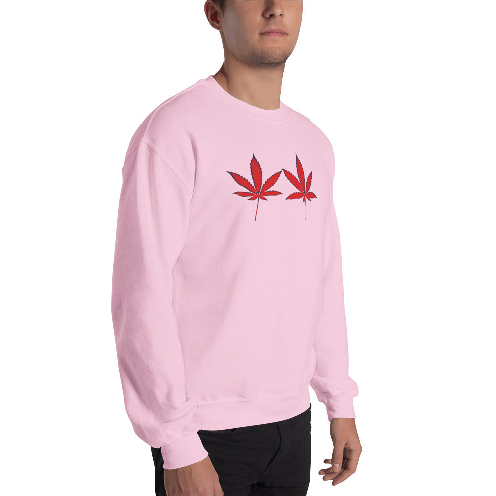 Red Leaves Cannabis Plant Unisex Sweatshirt