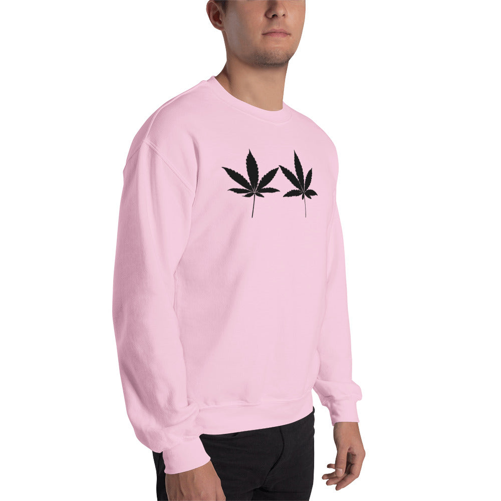Black Cannabis Leaves Unisex Sweatshirt