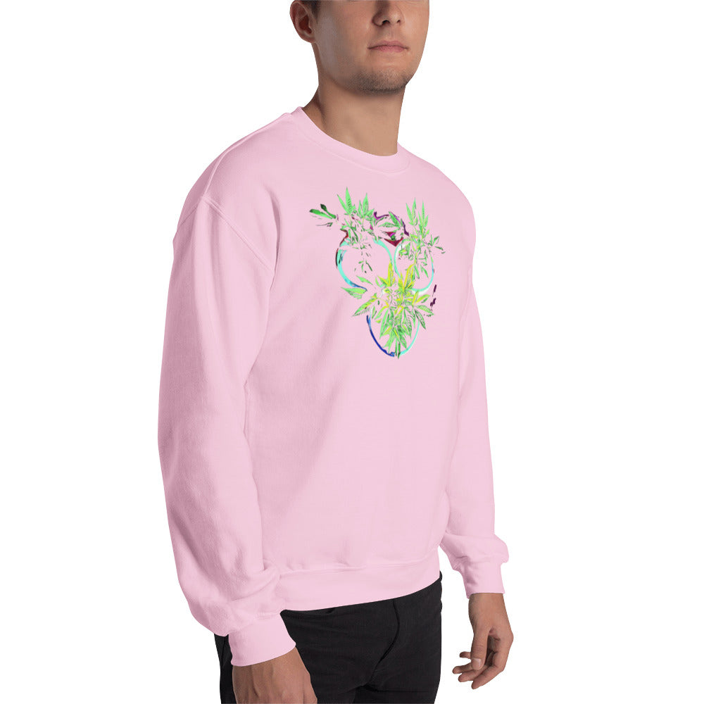 3 Blue Cannabis Pot Plants Unisex Sweatshirt