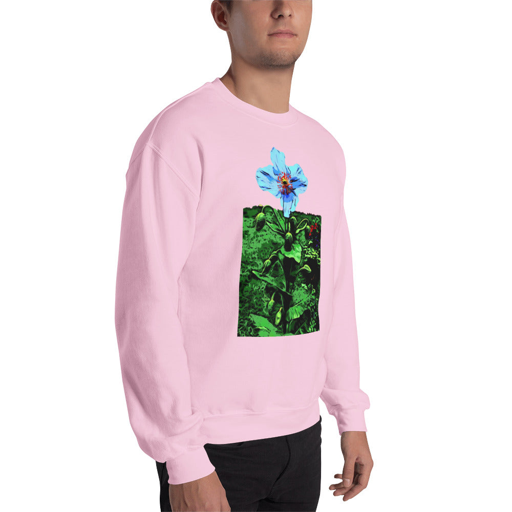Blue Poppy Flower Unisex Sweatshirt