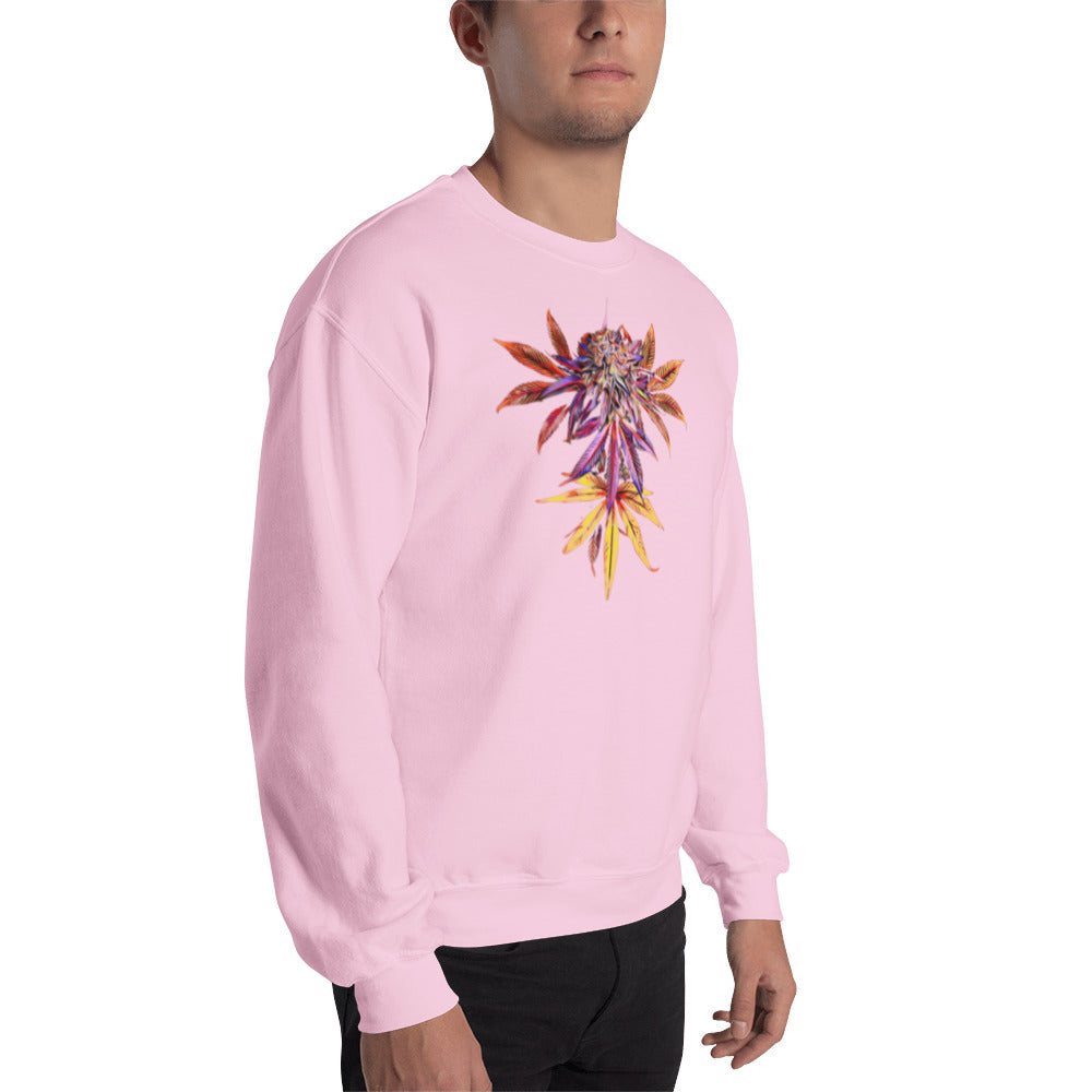 Faded Rainbow Cannabis Flower Unisex Sweatshirt