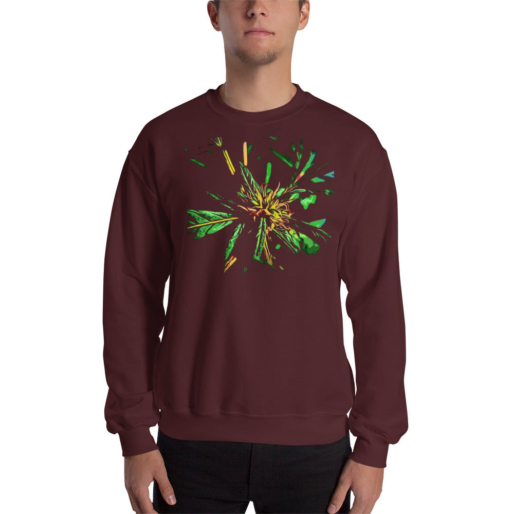 Red Flowering Cannabis Plant Unisex Sweatshirt