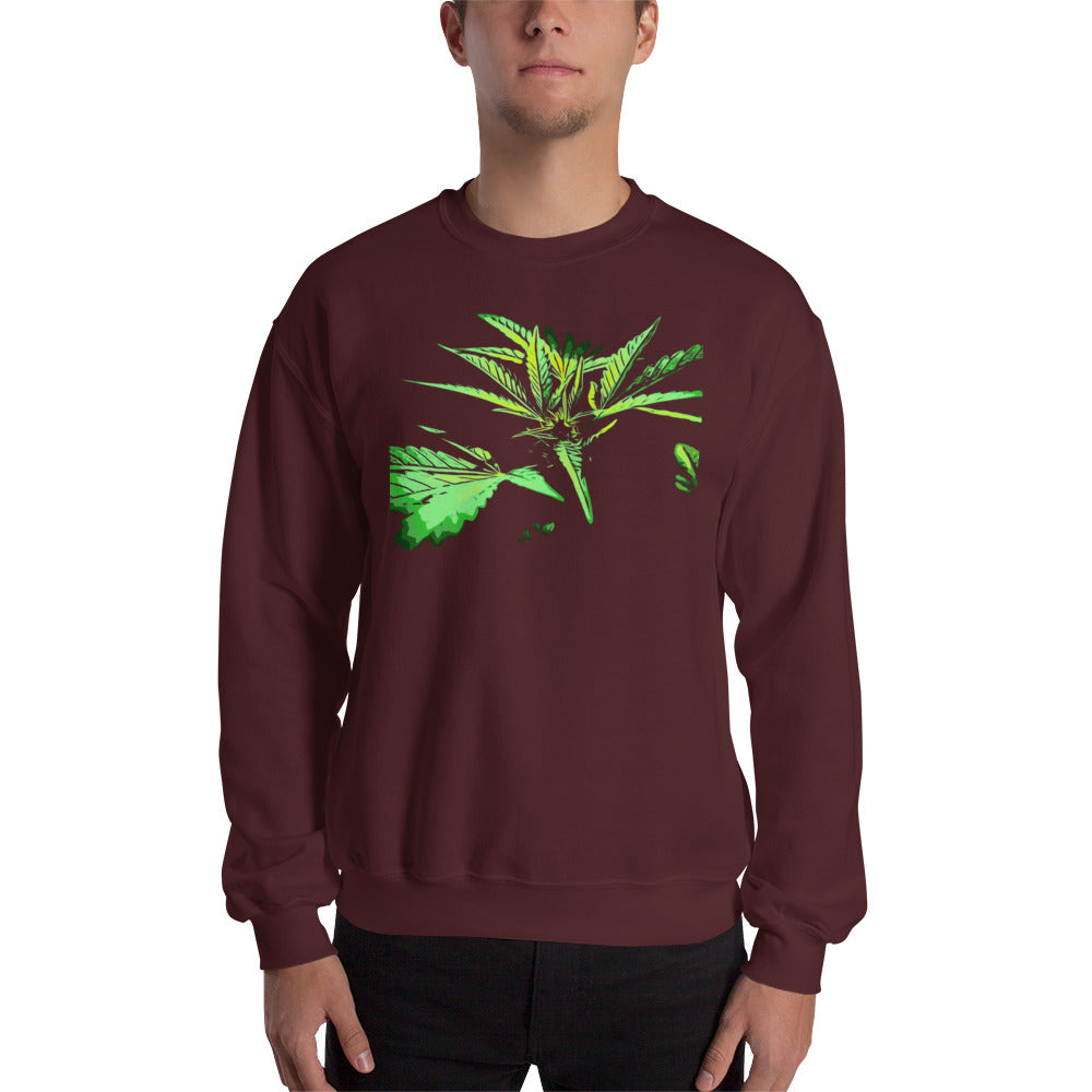 Close Up Praying Cannabis Plant Unisex Sweatshirt