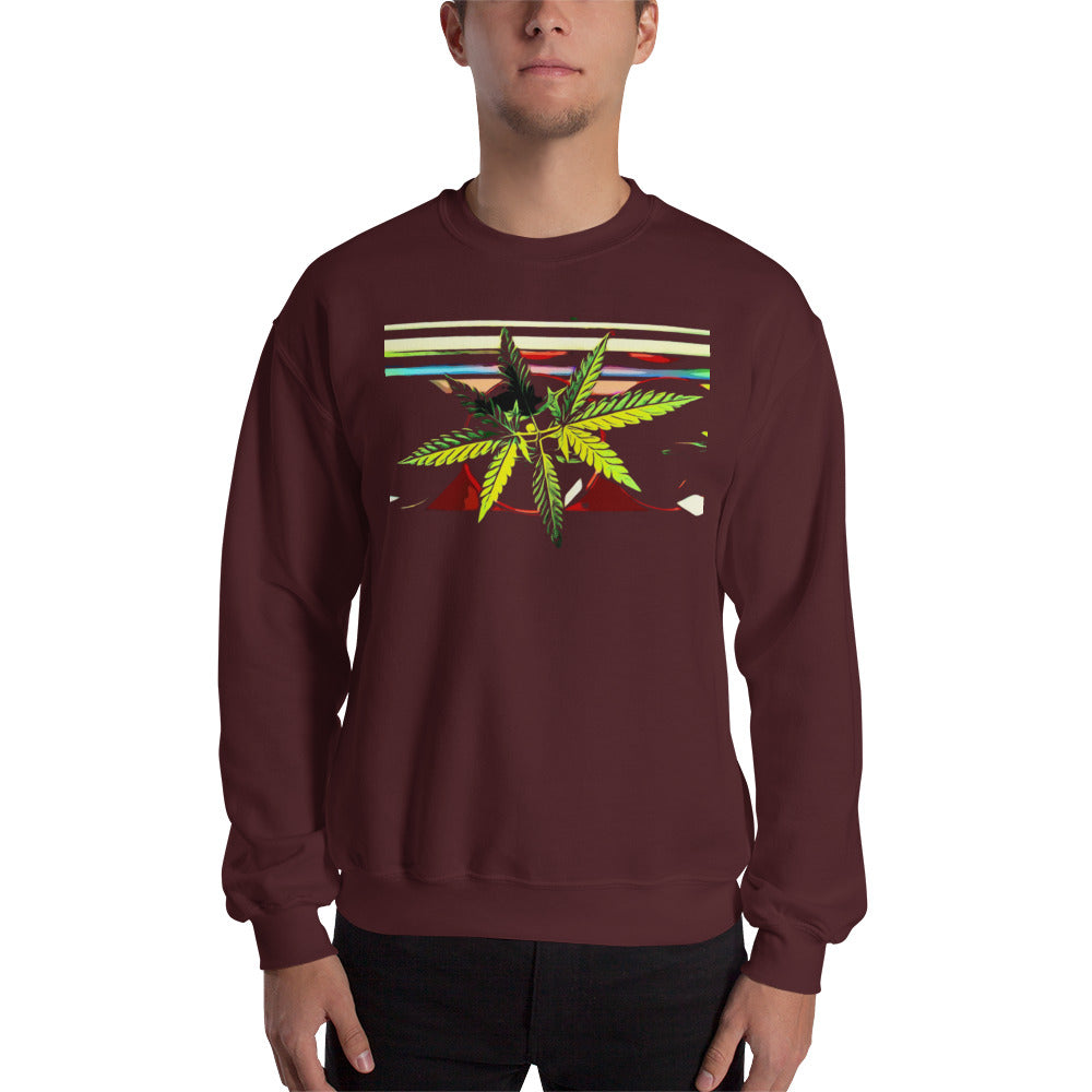 Stripey Cannabis Plant Unisex Sweatshirt