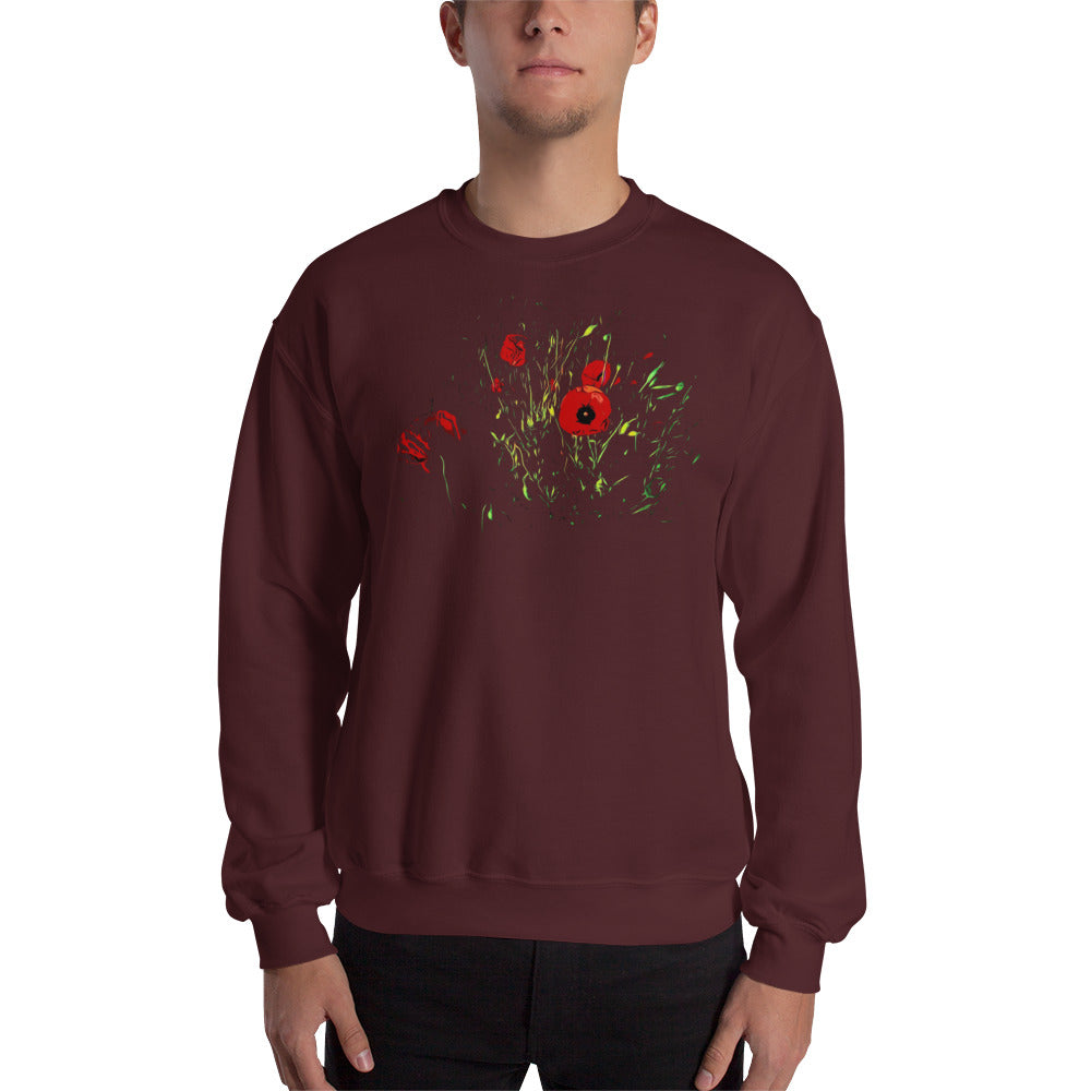 Field of Red Poppy Flowers Unisex Sweatshirt
