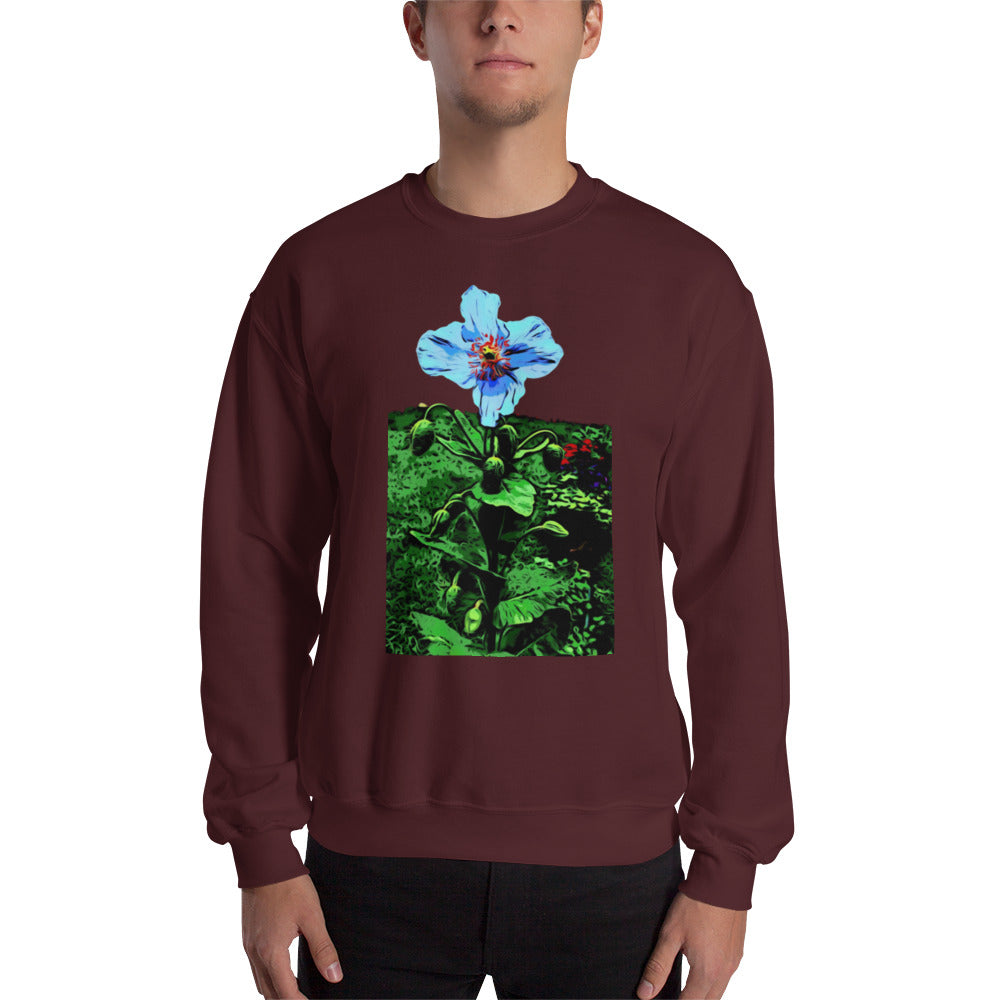 Blue Poppy Flower Unisex Sweatshirt