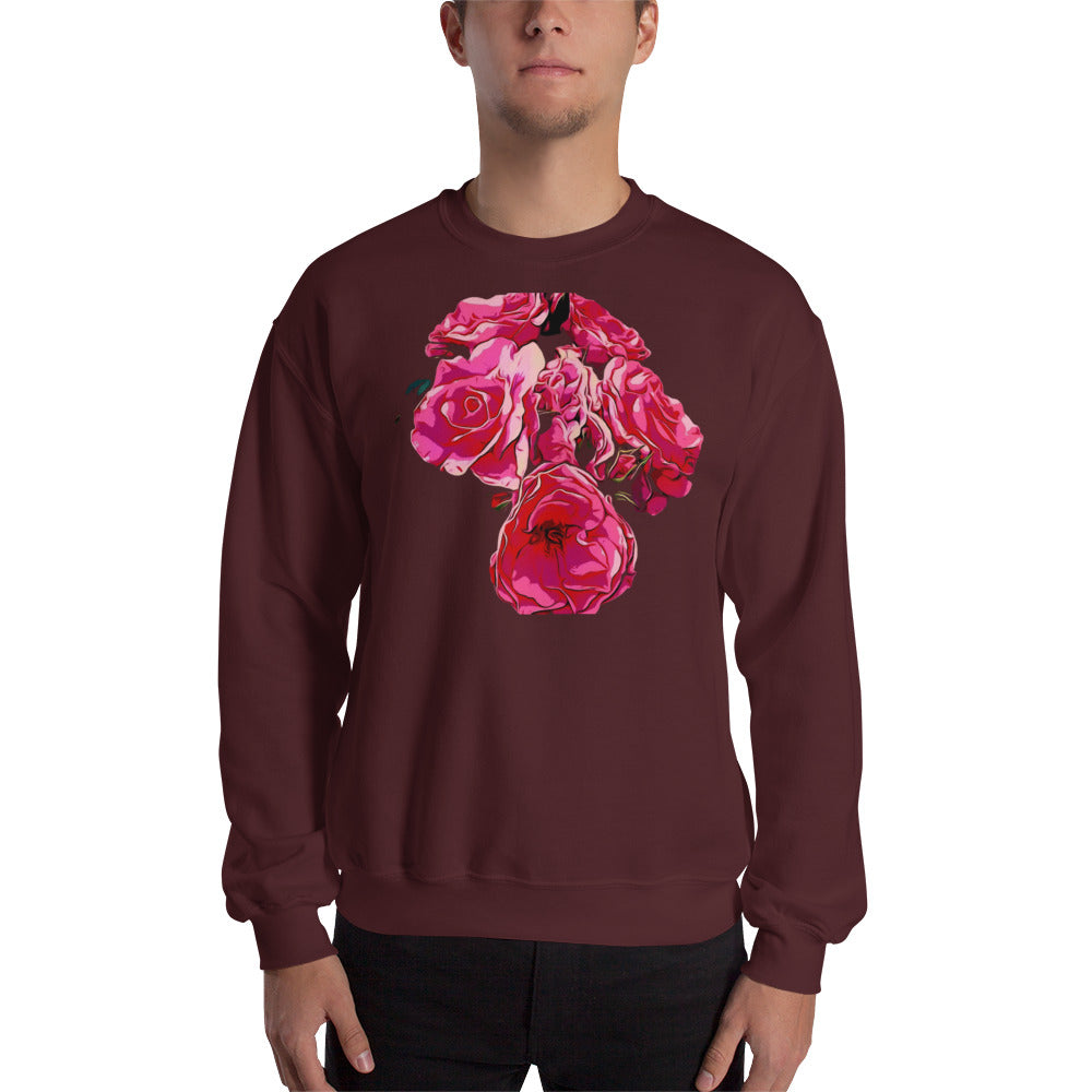 Pink Rose Flowers Unisex Sweatshirt
