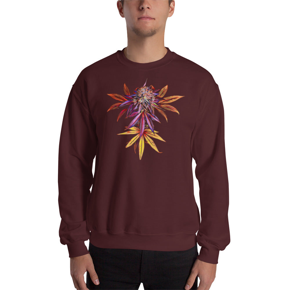 Faded Rainbow Cannabis Flower Unisex Sweatshirt