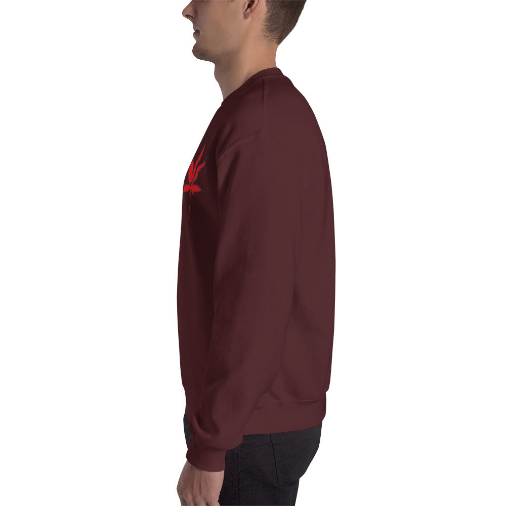 Red Leaves Cannabis Plant Unisex Sweatshirt