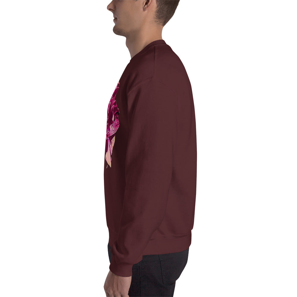 Big Pink Rose Flower Unisex Sweatshirt