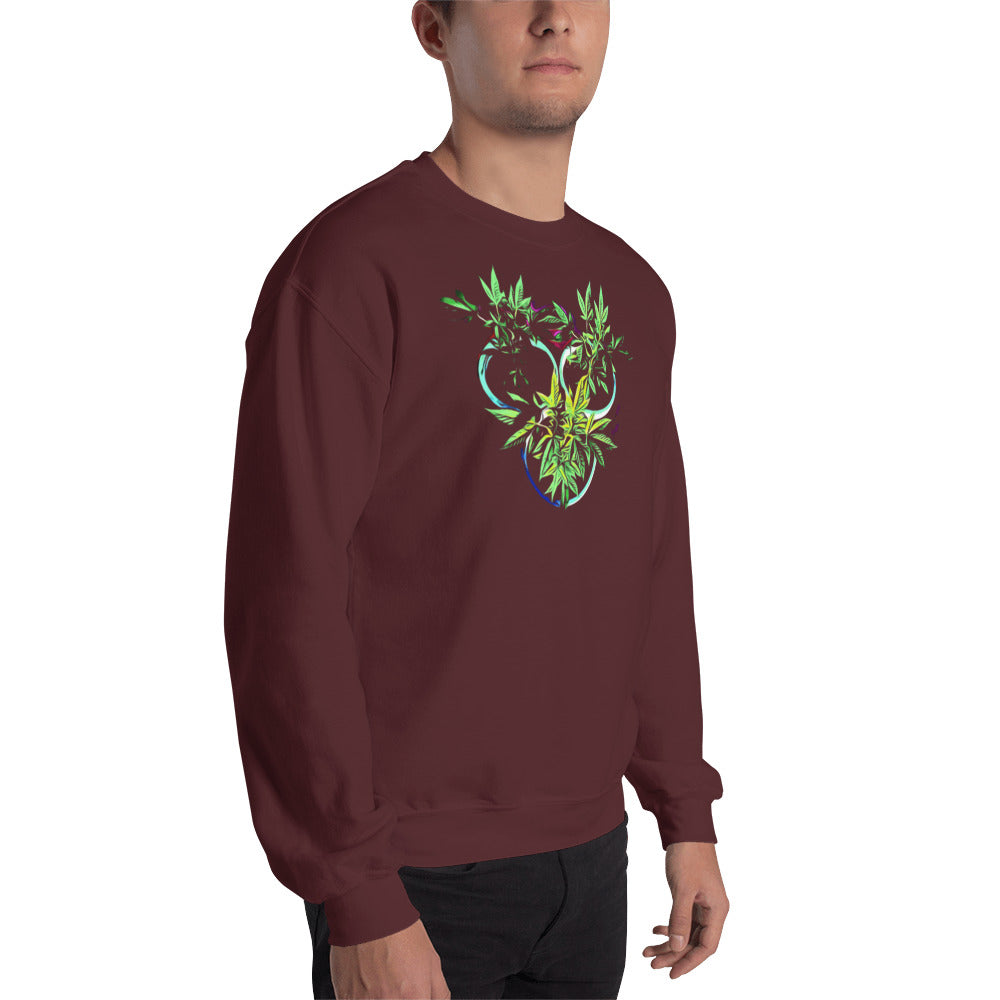 3 Blue Cannabis Pot Plants Unisex Sweatshirt