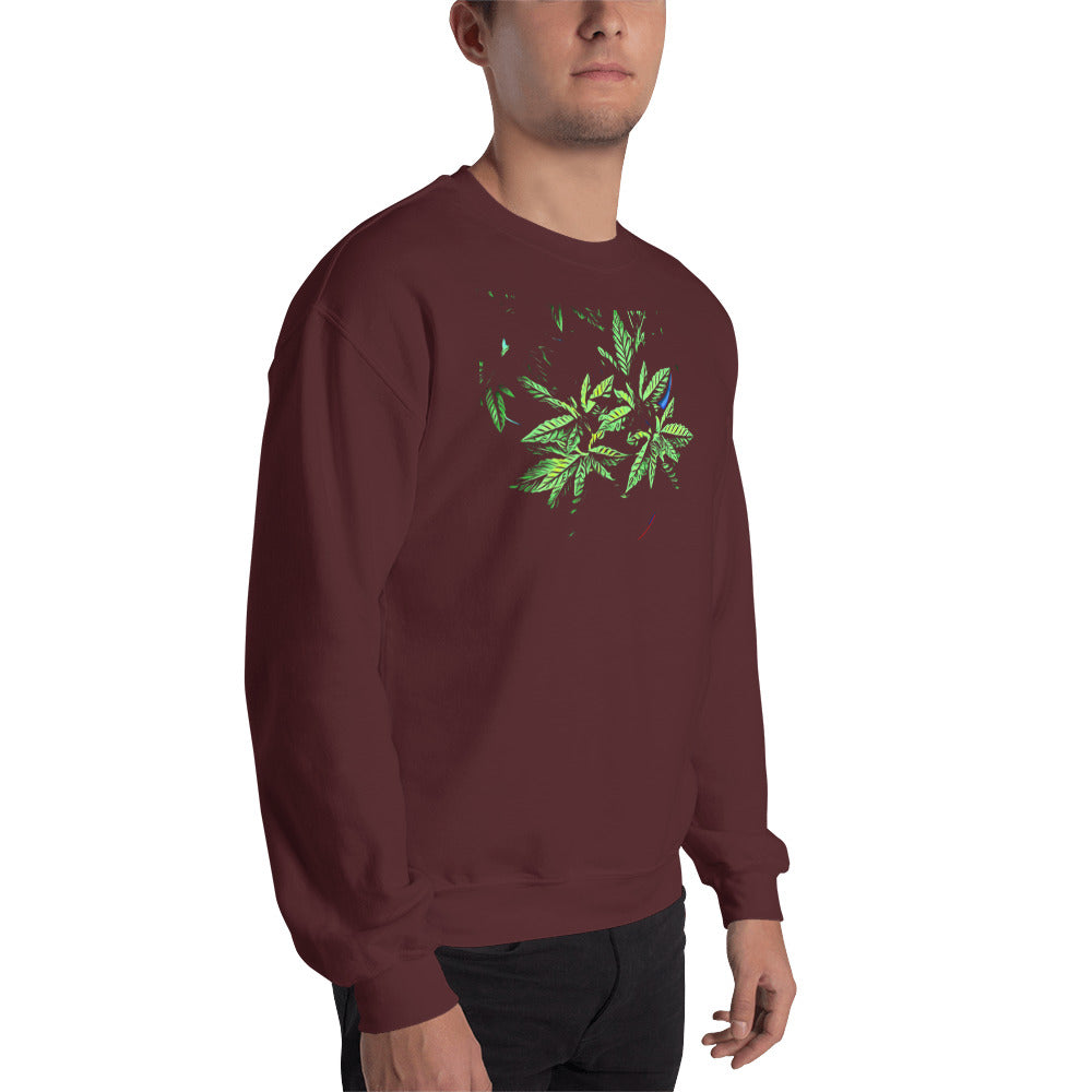 Butterfly Leaf Cannabis Plant Unisex Sweatshirt