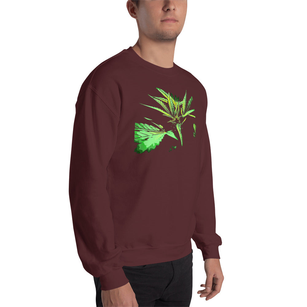Close Up Praying Cannabis Plant Unisex Sweatshirt