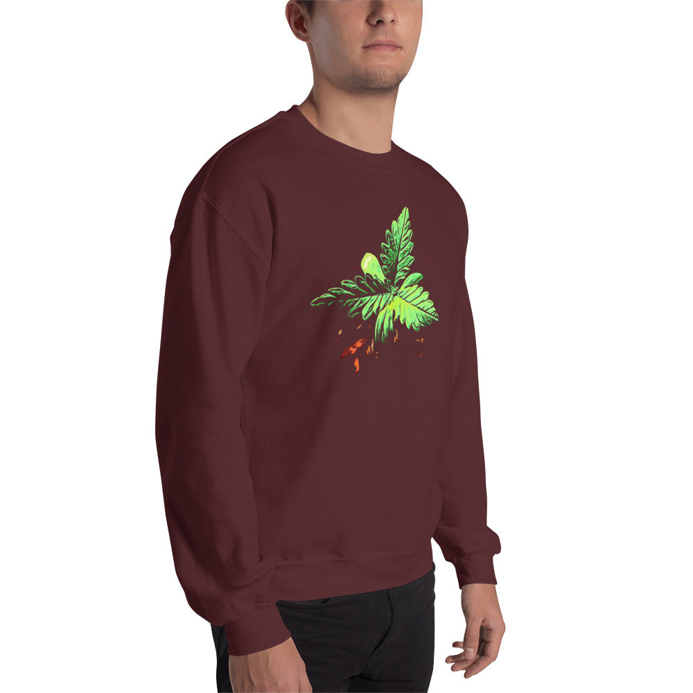 3 Leaf Trifoliate Cannabis Plant Unisex Sweatshirt