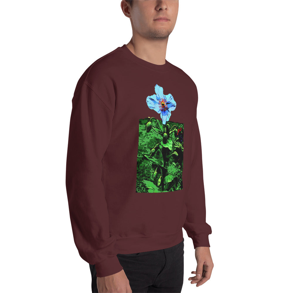 Blue Poppy Flower Unisex Sweatshirt