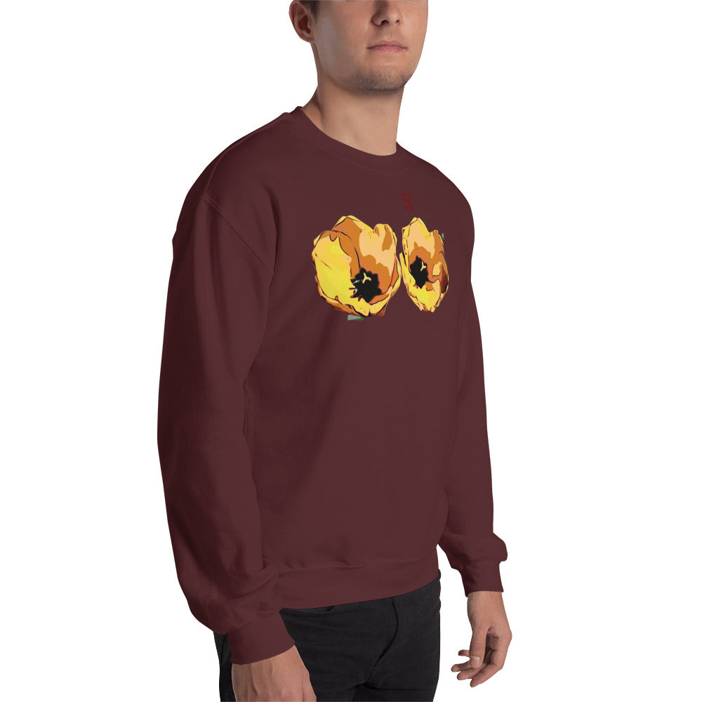Yellow Tulip Flowers Unisex Sweatshirt
