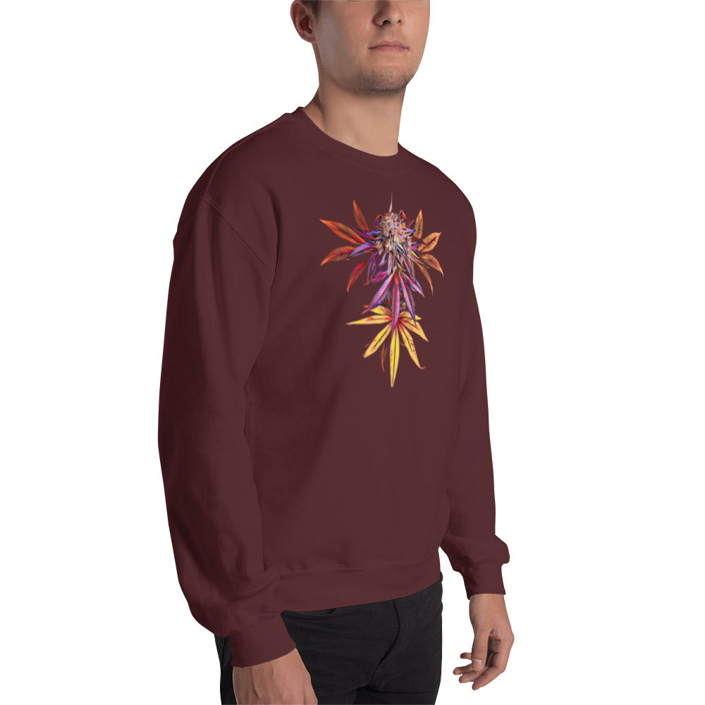 Faded Rainbow Cannabis Flower Unisex Sweatshirt