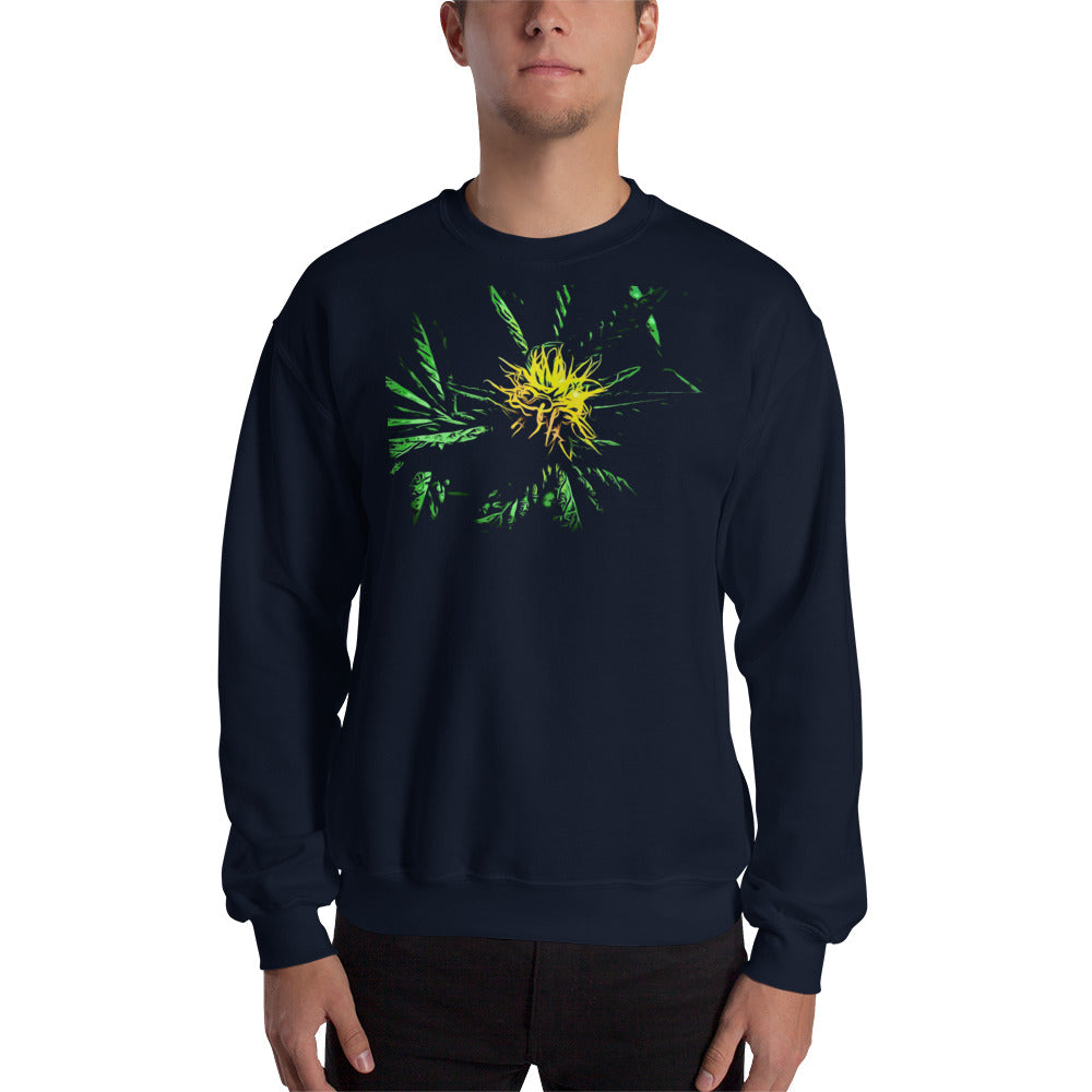 Yellow Flowering Cannabis Plant Unisex Sweatshirt