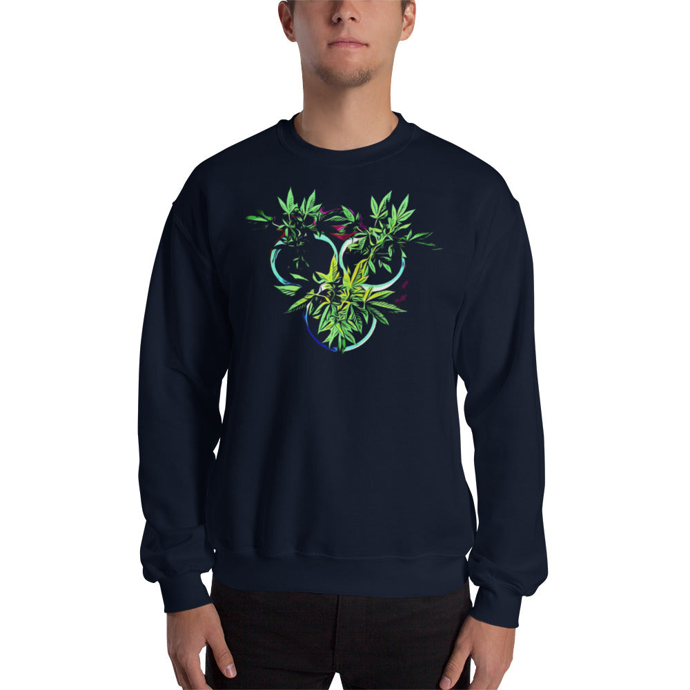 3 Blue Cannabis Pot Plants Unisex Sweatshirt