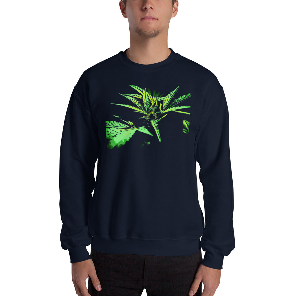 Close Up Praying Cannabis Plant Unisex Sweatshirt