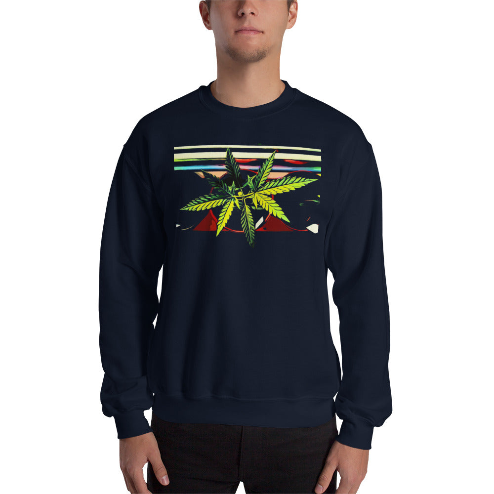Stripey Cannabis Plant Unisex Sweatshirt