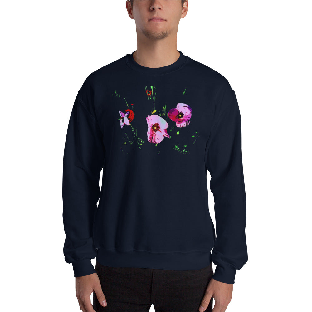 Field of Pink Poppy Flowers Unisex Sweatshirt