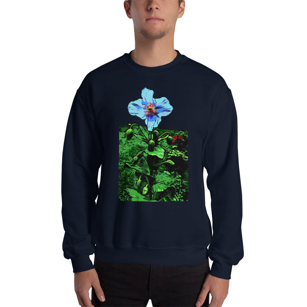 Blue Poppy Flower Unisex Sweatshirt