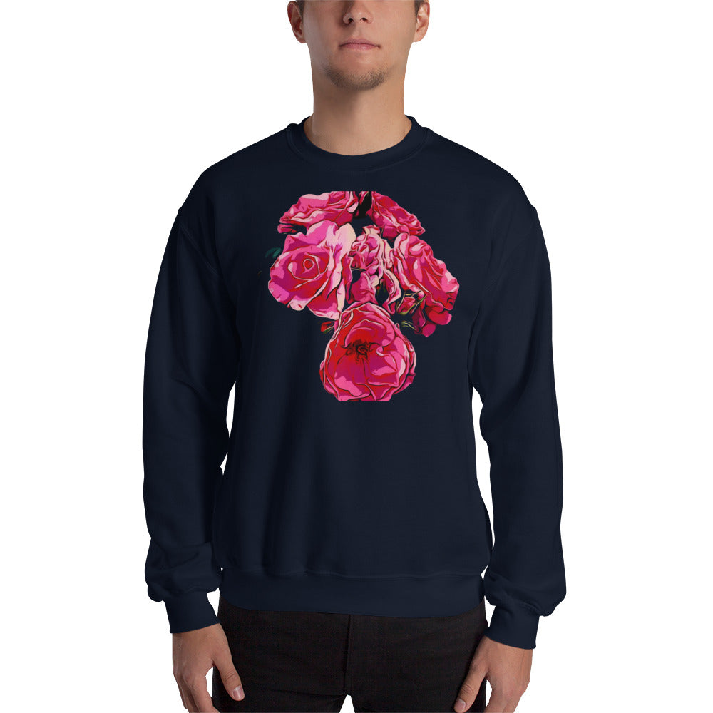 Pink Rose Flowers Unisex Sweatshirt