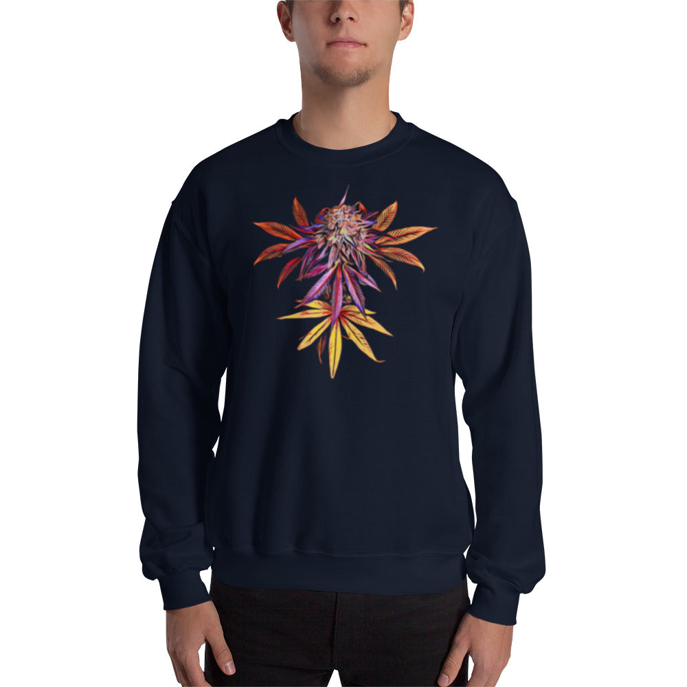 Faded Rainbow Cannabis Flower Unisex Sweatshirt