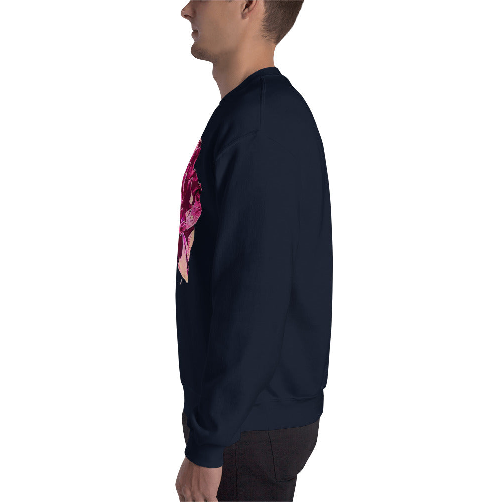 Big Pink Rose Flower Unisex Sweatshirt