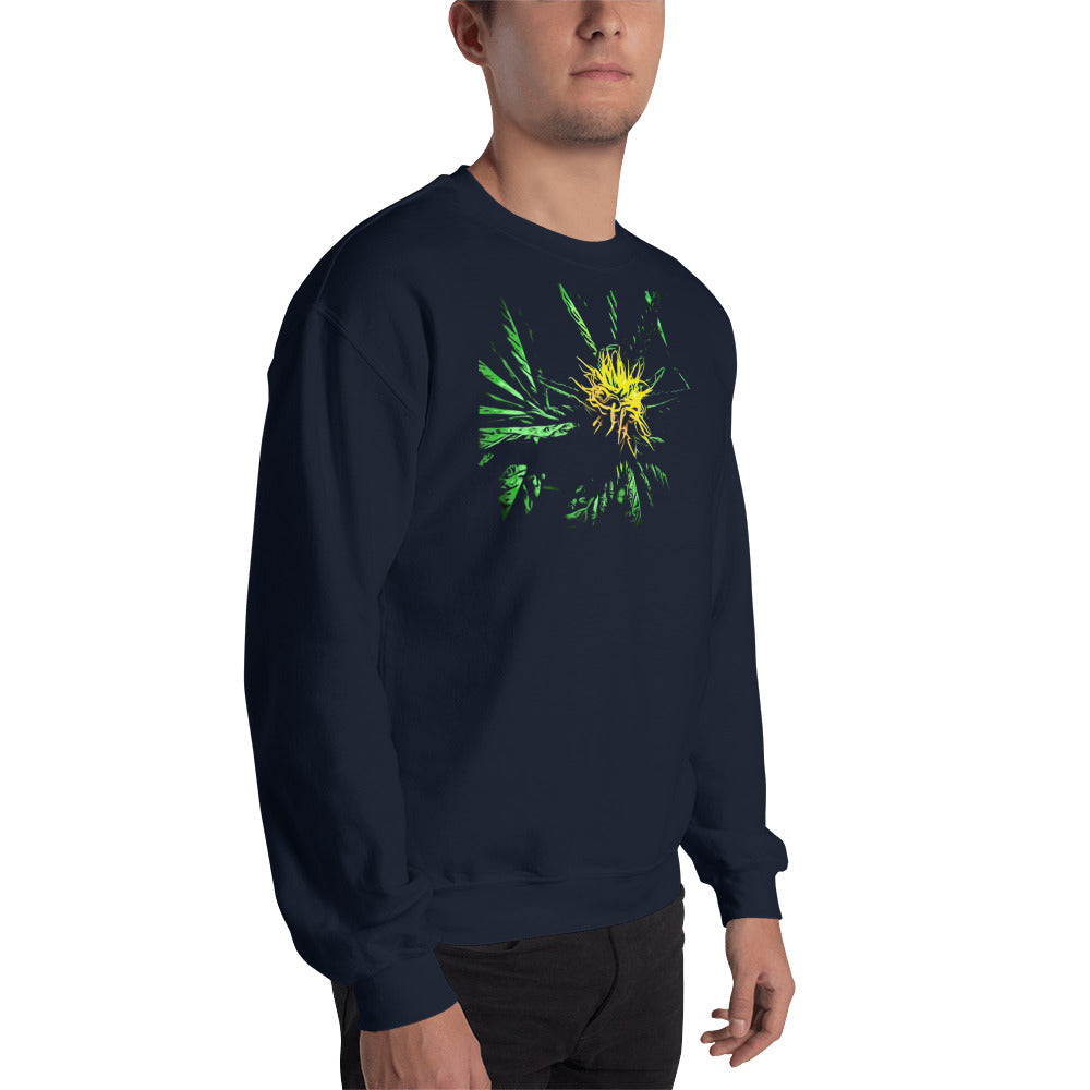 Yellow Flowering Cannabis Plant Unisex Sweatshirt