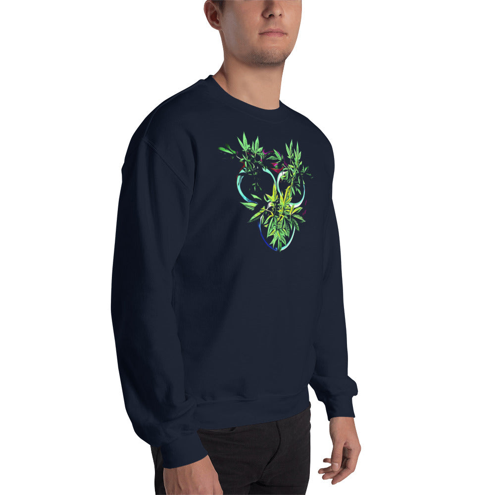 3 Blue Cannabis Pot Plants Unisex Sweatshirt