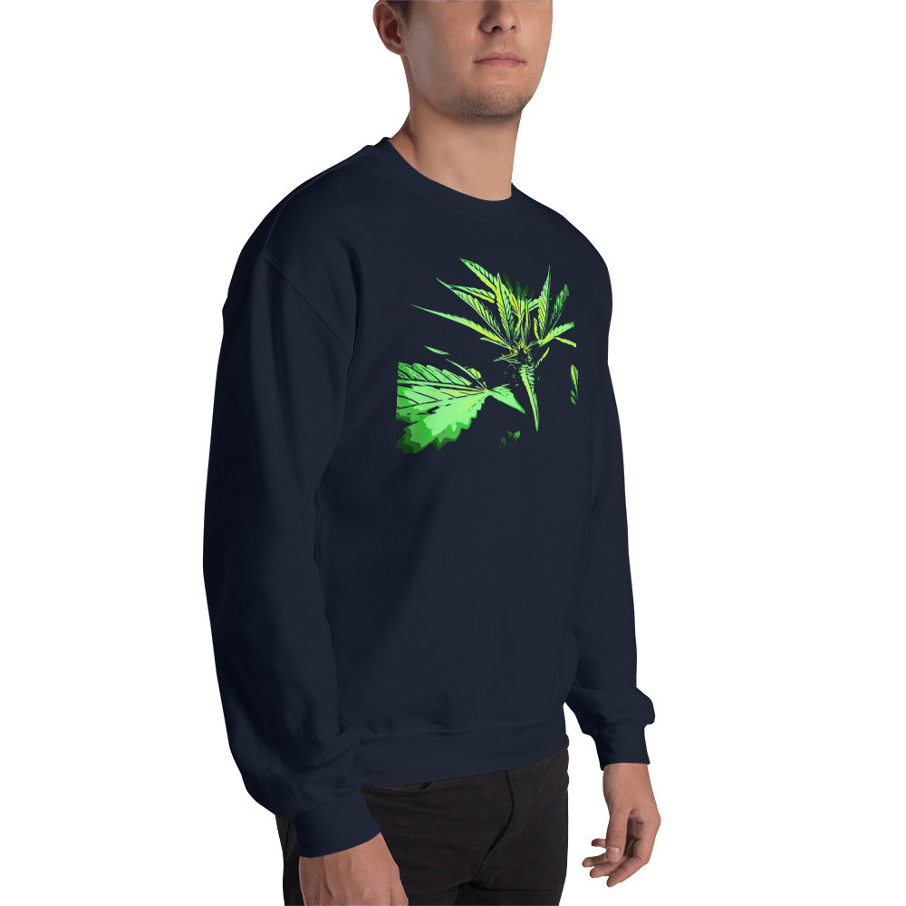 Close Up Praying Cannabis Plant Unisex Sweatshirt