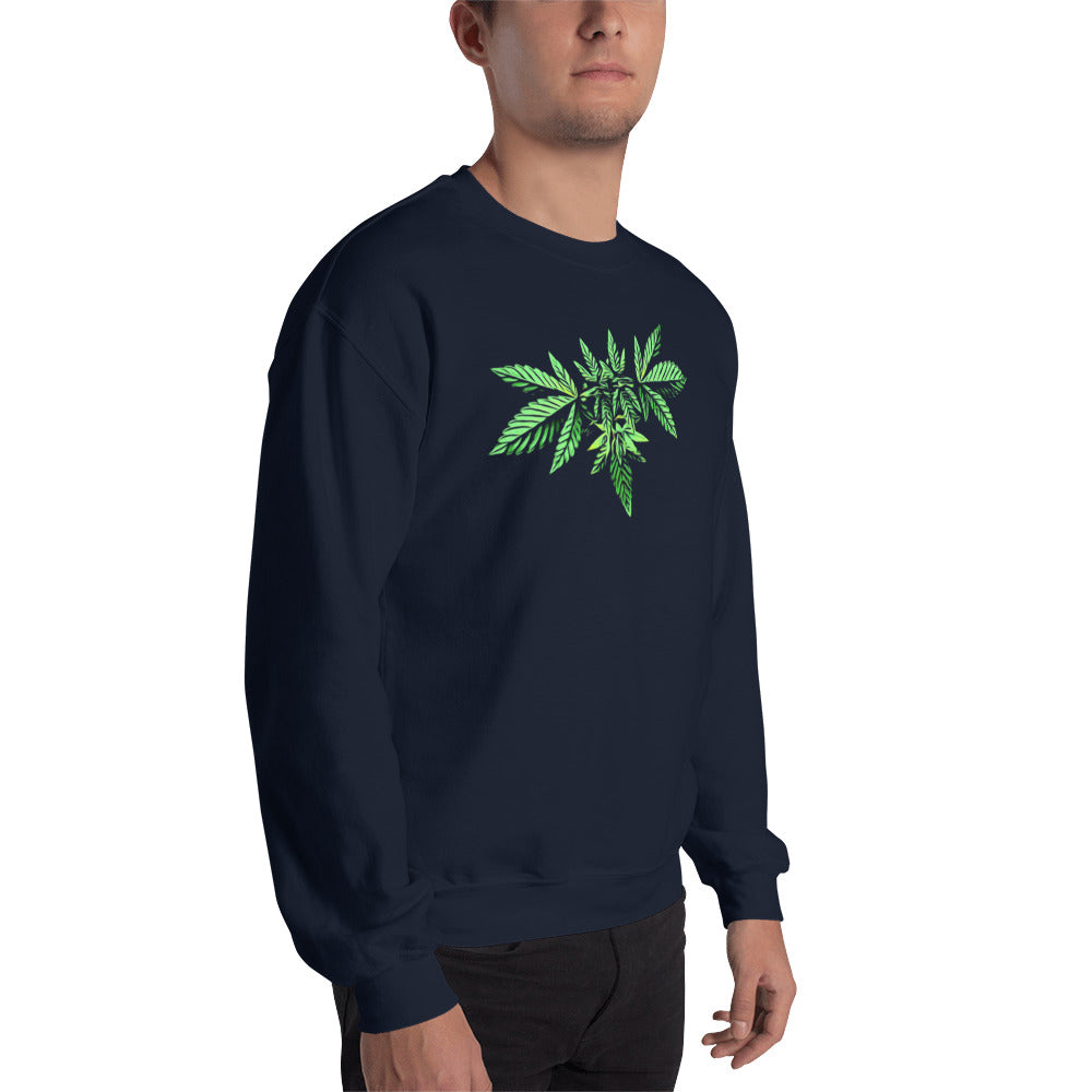 Symmetrical Leaf Cannabis Plant Unisex Sweatshirt