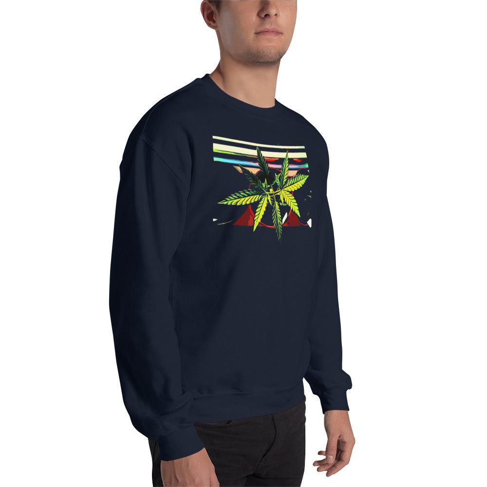Stripey Cannabis Plant Unisex Sweatshirt