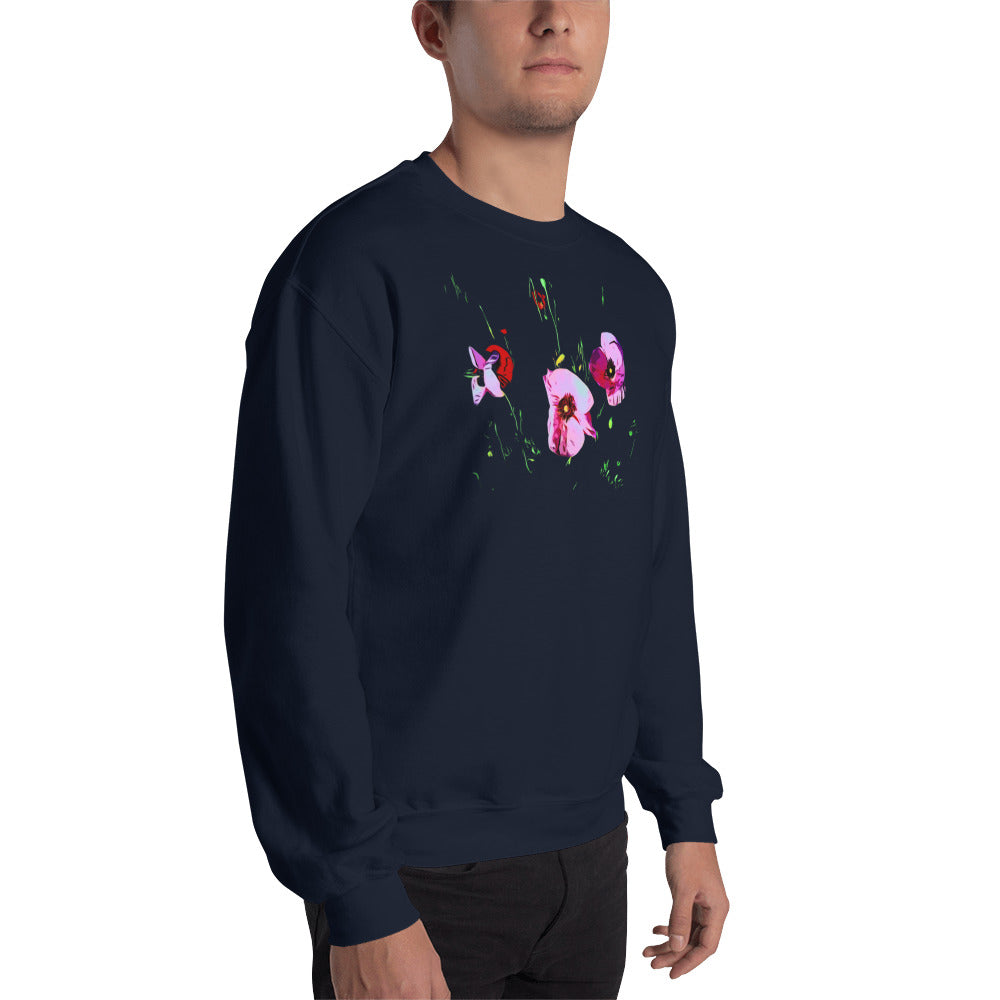 Field of Pink Poppy Flowers Unisex Sweatshirt