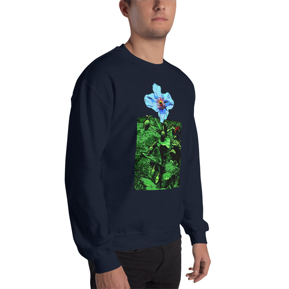 Blue Poppy Flower Unisex Sweatshirt